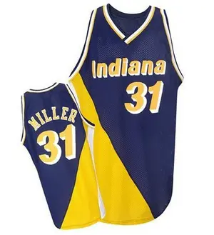 Indiana Pacers Authentic Gold Reggie Miller Navy/ Throwback Jersey - Men's