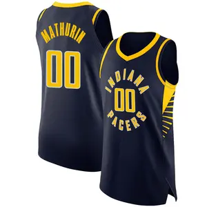 Indiana Pacers Authentic Navy Bennedict Mathurin Jersey - Icon Edition - Men's