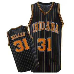 Indiana Pacers Authentic Navy Blue Reggie Miller Throwback Jersey - Men's