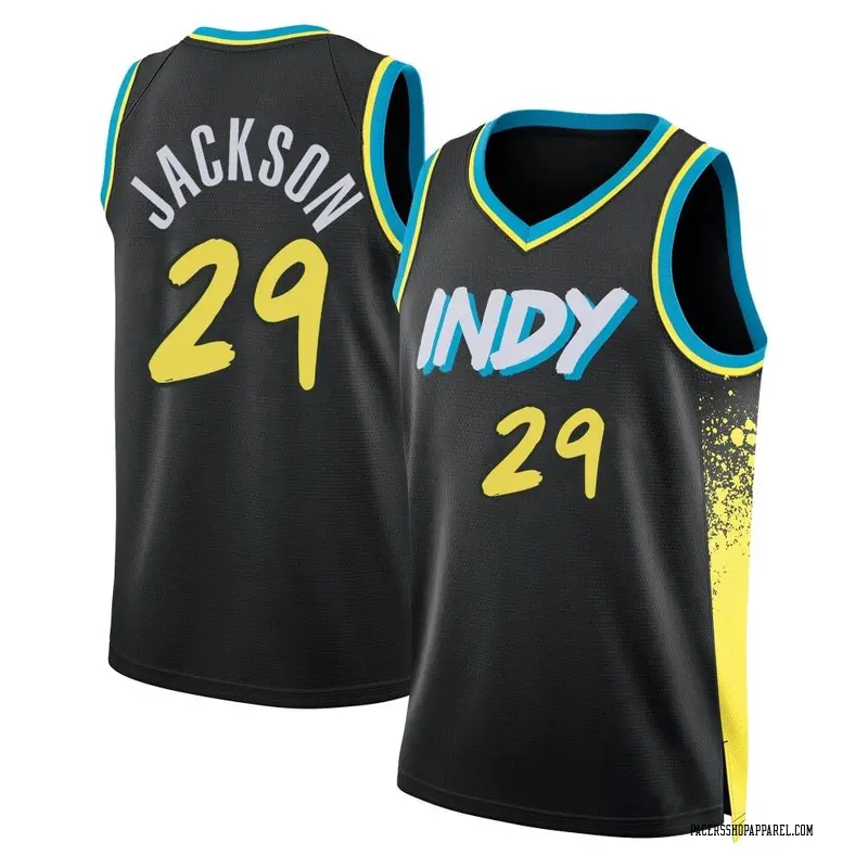 Indiana Pacers Swingman Black Quenton Jackson 2023/24 City Edition Jersey - Men's