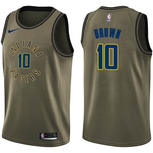 Indiana Pacers Swingman Green Kendall Brown Salute to Service Jersey - Men's