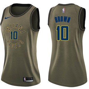 Indiana Pacers Swingman Green Kendall Brown Salute to Service Jersey - Women's