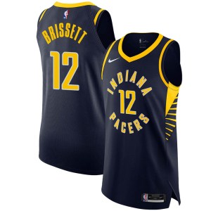 Indiana Pacers Authentic Navy Oshae Brissett Jersey - Icon Edition - Men's