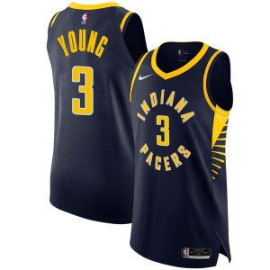 Indiana Pacers Authentic Navy Joseph Young Jersey - Icon Edition - Men's