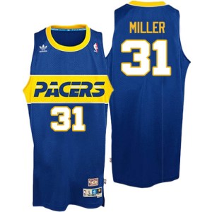 Indiana Pacers Authentic Blue Reggie Miller Throwback Jersey - Men's