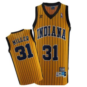 Indiana Pacers Authentic Gold Reggie Miller Throwback Jersey - Men's