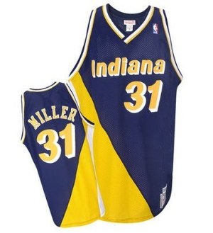 Indiana Pacers Authentic Gold Reggie Miller Navy/ Throwback Jersey - Men's