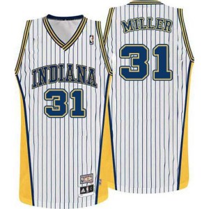 Indiana Pacers Authentic White Reggie Miller Throwback Jersey - Men's