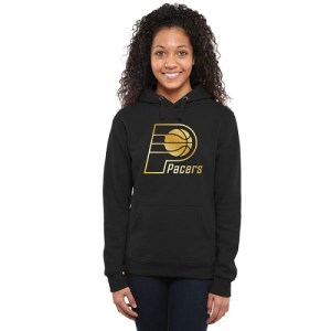 Indiana Pacers Gold Collection Ladies Pullover Hoodie - Black - Women's