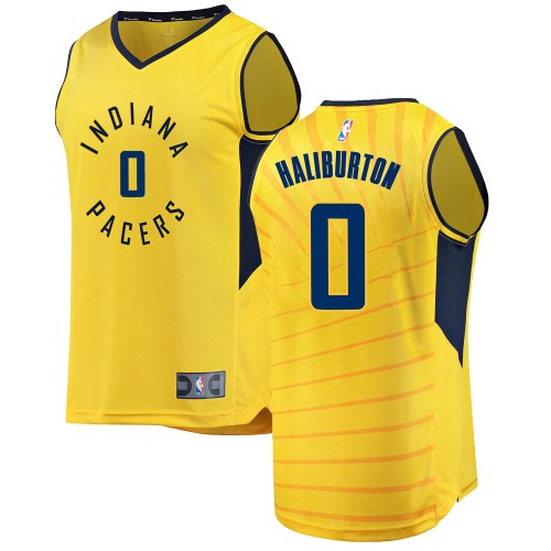 Indiana Pacers Gold Tyrese Haliburton Fast Break Jersey - Statement Edition - Youth
