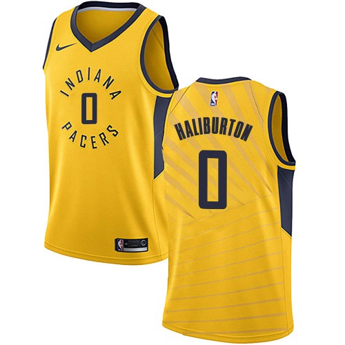 Indiana Pacers Swingman Gold Tyrese Haliburton Jersey - Statement Edition - Youth